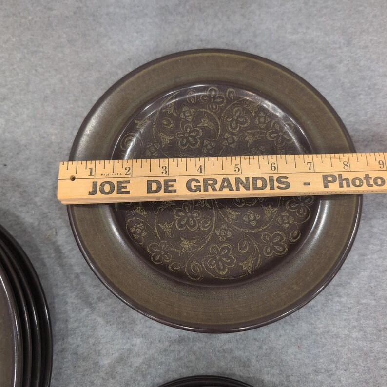 Franciscan Madeira Plates Set of 12 Dinner Salad Bread Butter Olive Green Brown image 6