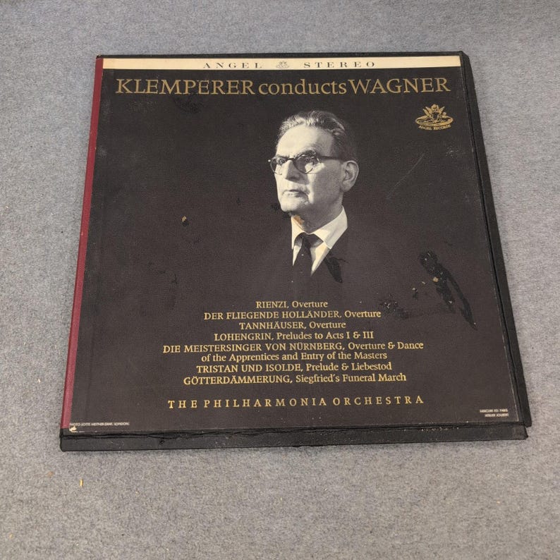 Klemperer Conducts Wagner Philharmonia Orchestra Angel Records 2-LP Box SB-3610 image 1