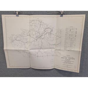Vintage 1979 Macon County Alabama Highway Map Road Atlas Tuskegee 25" x 18" image 1