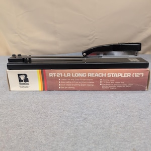 RoseTec RT-21-LR Long Reach Stapler 12 Inch Capacity Black Metal Office Tool image 1