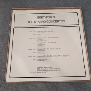Beethoven The 5 Piano Concertos Stephen Bishop Colin Davis Philips 4LP Box Set image 2