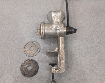 Keystone No 30 Meat Grinder Food Chopper Hand Crank Made in USA Vtg Cast Metal