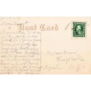 Vintage 1913 Embossed Easter Blessing Postcard Lilies Landscape B193 NY Postmark image 2