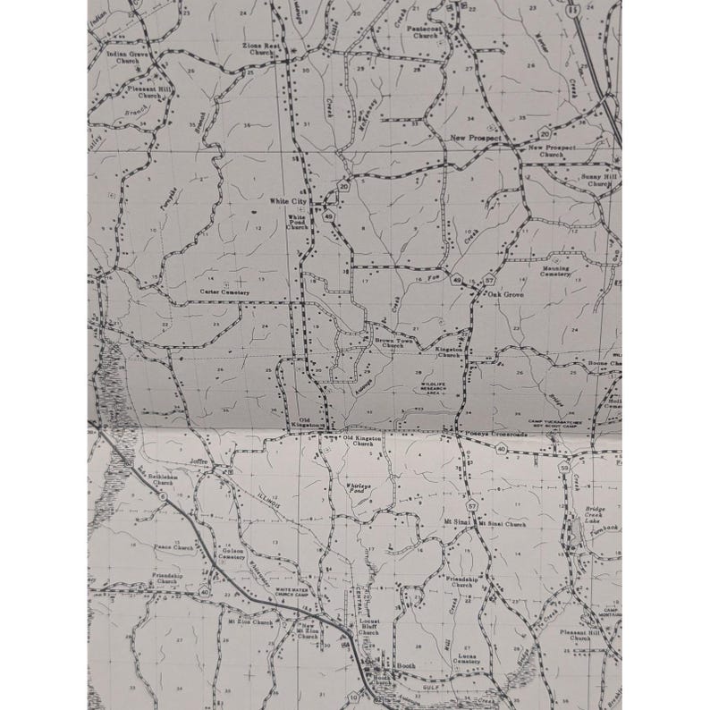 VTG 1975 Autauga County Alabama General Highway Map 23" x 18" Prattville Marbury image 4