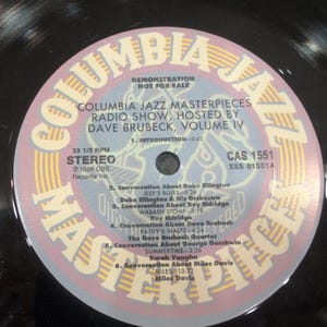 Columbia Jazz Masterpieces Radio Show Vol. IV Dave Brubeck Promo Vinyl LP CAS1551 zdjęcie 6