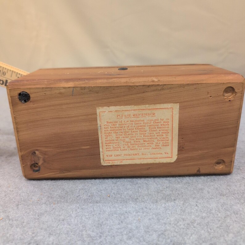 Vintage Lane Cedar Chest Miniature Jewelry Trinket Box Geo Cater Furniture Co image 14