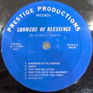Die Botschaft Quartett Showers of Blessings Vinyl LP Prestige Produktionen PP70-414 Bild 1