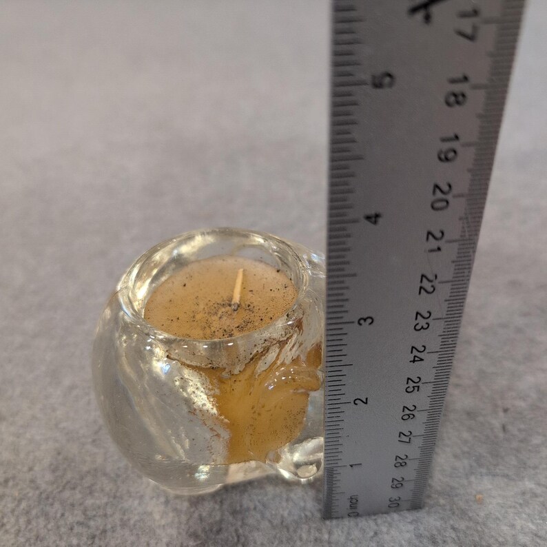 Vintage Clear Glass Elephant Figurine with Integrated Candle Made in Taiwan image 4