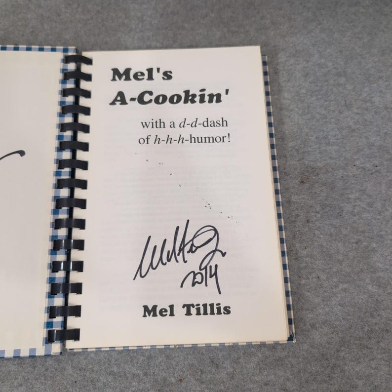 Mel Tillis Mel's A-Cookin' Signed Cookbook 1997 Spiral Bound Country Music Humor image 2