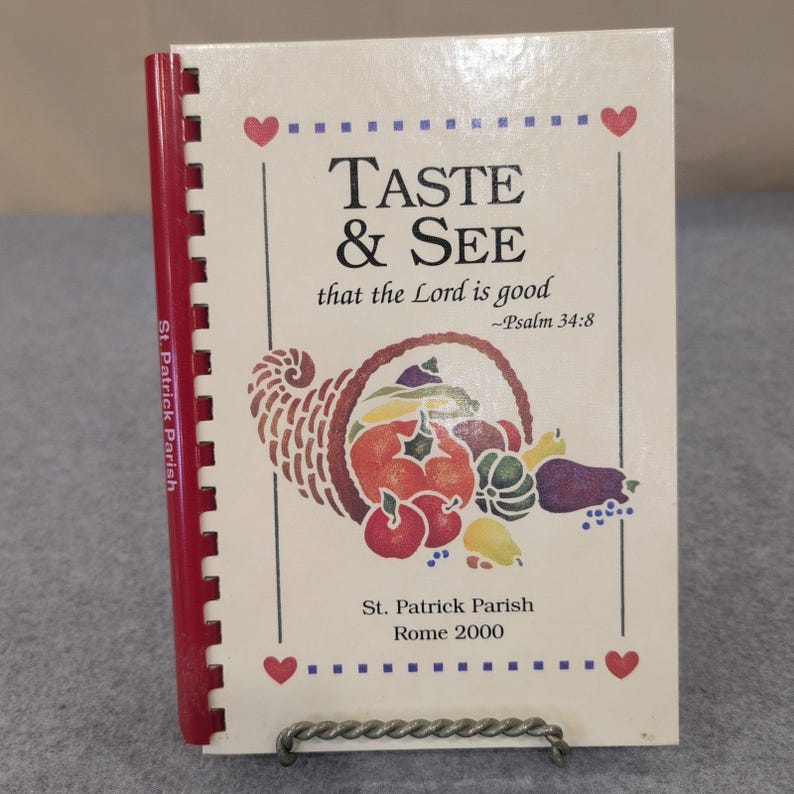 Taste & See St Patrick Parish Natick MA Rome 2000 Community Cookbook Spiral immagine 1