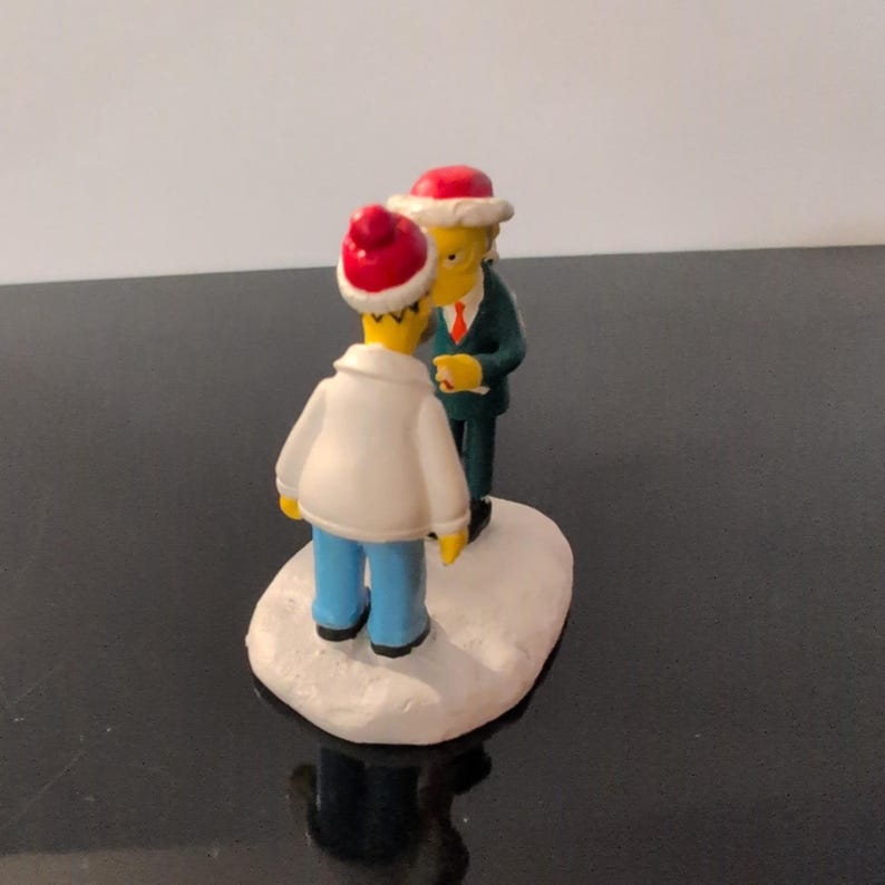 Hawthorne Village The Simpsons Christmas Bonus Homer Mr Burns Figurine 2005 image 3