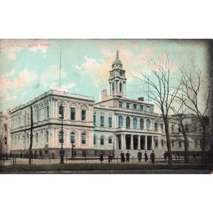 Postal antigua del Ayuntamiento de Nueva York de 1911, matasellada con el sello Franklin de 1 centavo de NYC, en muy buen estado. imagen 1