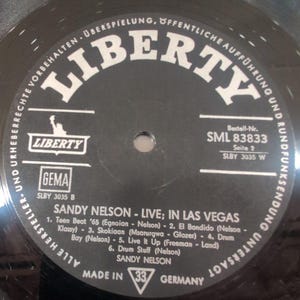 Sandy Nelson Live! In Las Vegas Vinyl LP Liberty SML 83833 German Pressing VG image 6
