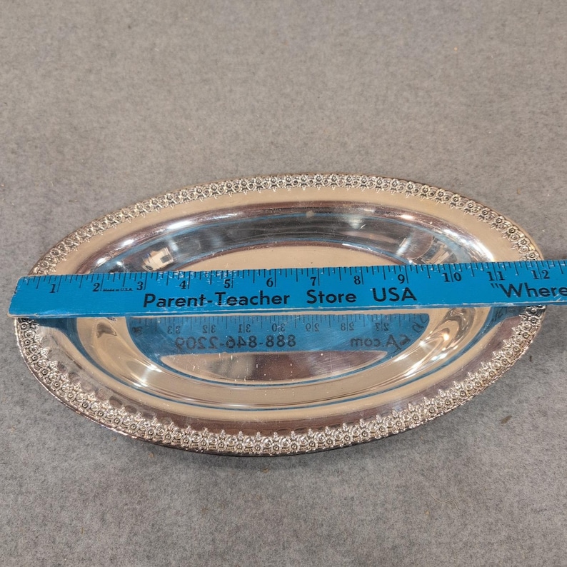 Wilcox International Silver Co Rose Marie Silverplate Oval Serving Tray Dish image 3