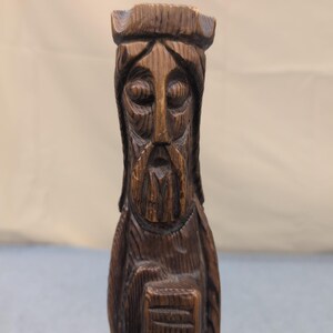Vintage Hand Carved Wood Figurine Wise Man Prophet Religious Folk Art Sculpture image 6