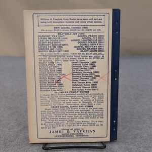 New Gospel Chimes 1960 James D Vaughan Shaped Note Gospel Song Book Hymnal image 2