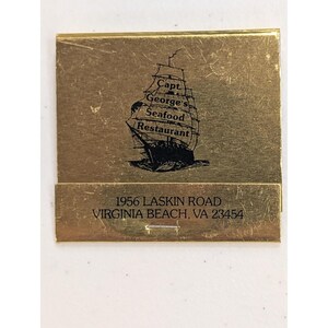 Pochette d'allumettes pour buffet de fruits de mer Captain George's Virginia Beach Restaurant Full Unstrck image 2
