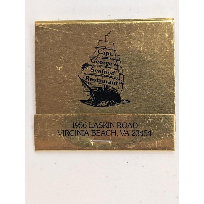 Pochette d'allumettes pour buffet de fruits de mer Captain George's Virginia Beach Restaurant Full Unstrck image 2