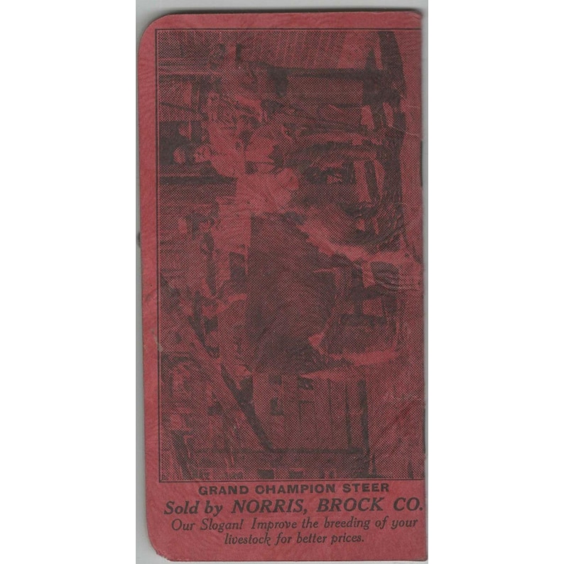 Vintage Norris Brock Co Live Stock Commission Cincinnati Ohio Pocket Notebook image 1