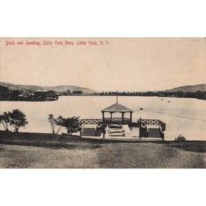 Vintage 1910 Little York Park NY Postcard Dock and Landing McGraw Postmark VG- image 1