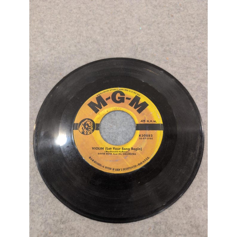 David Rose and His Orchestra Violin Summertime in Venice MGM 45 RPM K30882 image 3
