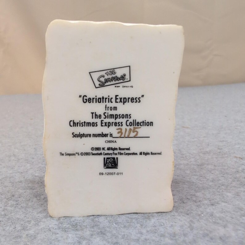 The Simpsons Geriatric Express Christmas Collection Sculpture 2003 Hamilton image 5