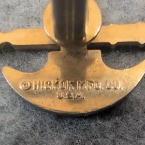 Hickok Mfg Co Usa Gold Tone Halberd Axe Spear Cufflinks image 4