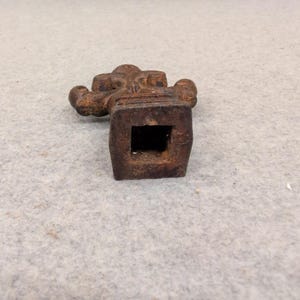 Vintage Cast Iron Fleur De Lis Acorn Fence Post Finial Gate Topper Rustic Brown image 2