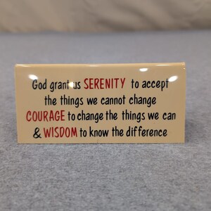 Vintage Serenity Prayer Table Tent Marble Magic Box 131 Levittown image 1