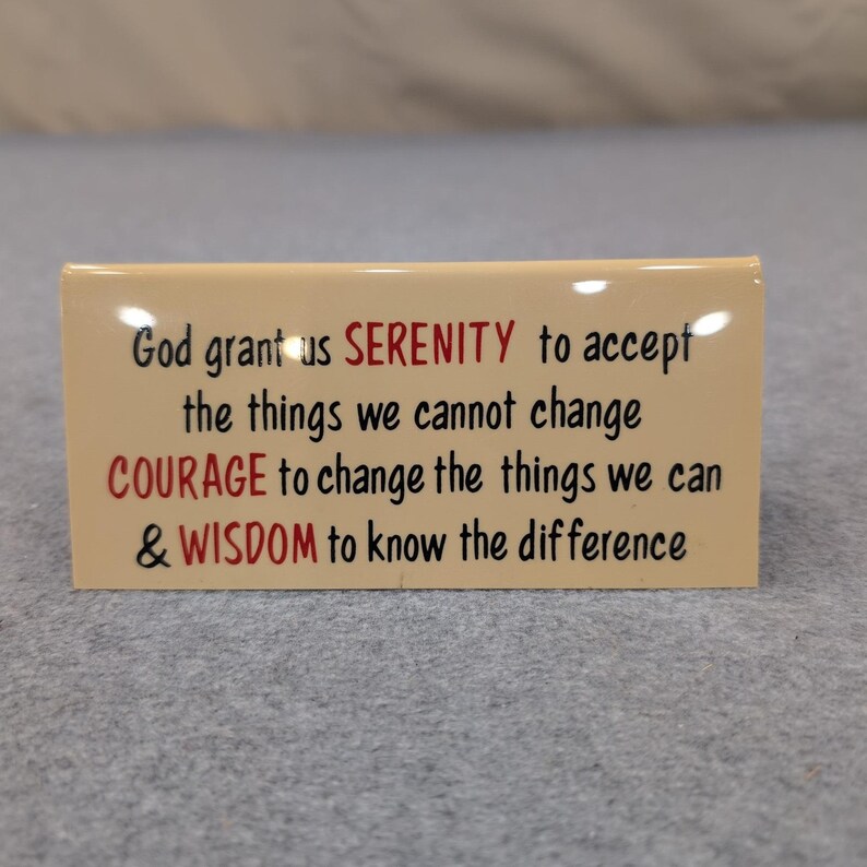 Vintage Serenity Prayer Table Tent Marble Magic Box 131 Levittown image 1