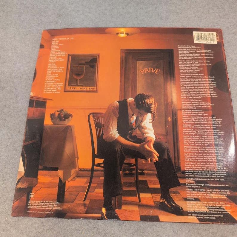 Harry Connick Jr 20 Vinyl LP Album 1988 Columbia C 44369 Promo Gold Stamp VG+ image 2