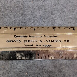 Vintage The Golden Measure 12 Inch Metal Ruler Graves Lindsey Laurel MS Gold image 2