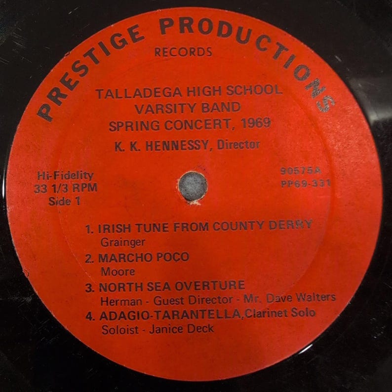 Talladega High School Varsity Band Spring Concert 1969 Vinyl LP Prestige Records image 2