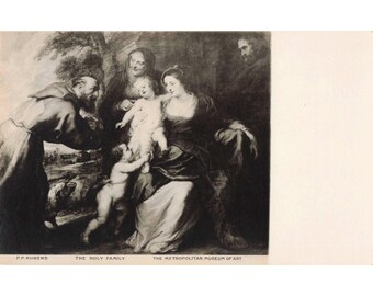 Vintage PP Rubens The Holy Family Metropolitan Museum of Art AZO Postcard