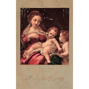 Vintage Correggio Madonna Christmas Postcard Printed in Germany Divided Back G+ image 1