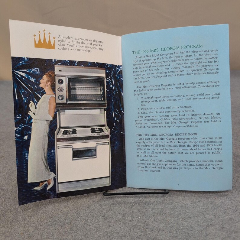 1966 Mrs Georgia Recipe Book Vintage Pageant Finalist Cookbook Atlanta Gas Light image 2