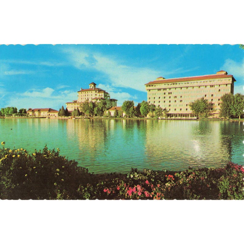 Broadmoor Hotel Colorado Springs CO Chrome Postcard Scalloped Unposted Sanborn image 1