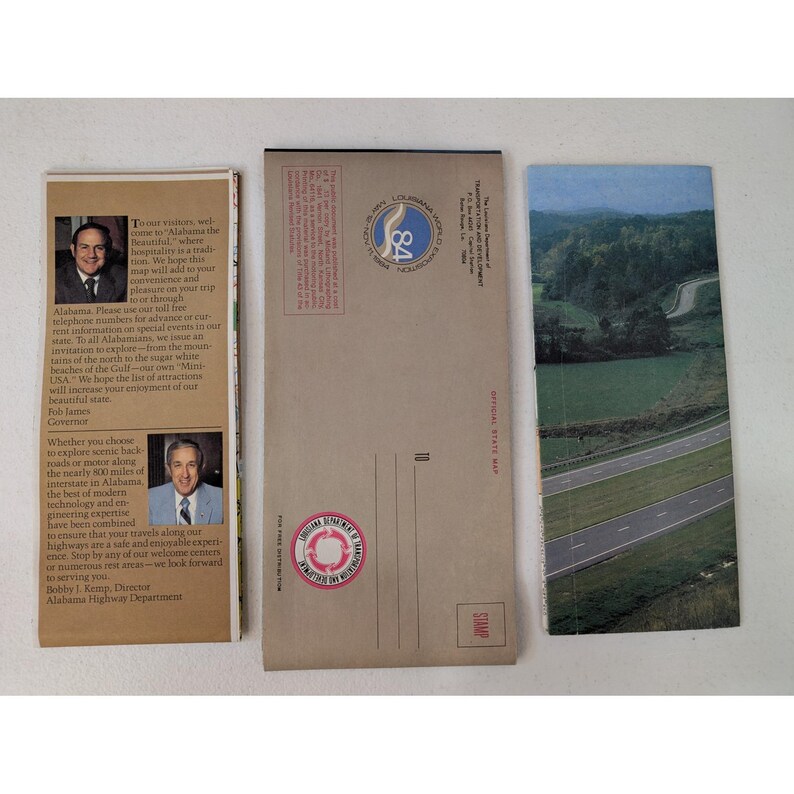 Vintage Alabama Louisiana Georgia Highway Maps Souvenir Lot 1981-85 image 2