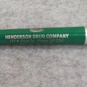 Vintage Henderson Drug Company Readyriter Pen Pharmacy Pharmacist Talladega AL image 1