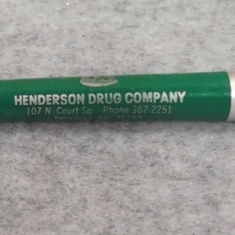 Vintage Henderson Drug Company Readyriter Pen Pharmacy Pharmacist Talladega AL image 1