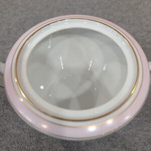 Mikado China Desiree Sugar Bowl with Lid Pink Grey Floral Gold Trim Japan image 3