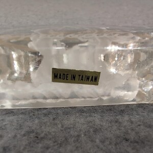 Frosted Glass Dolphin Hawaii Souvenir Paperweight Clear Textured Figurine image 5