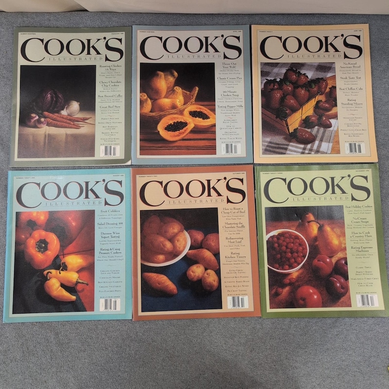 Cooks Illustrated Magazine 1996 Full Year Lot 6 Issues Numbers 18-23 Vintage image 1