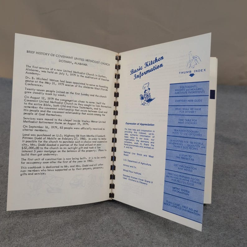Covenant United Methodist Church Dothan Alabama Favorite Recipes Cookbook 1981 image 3