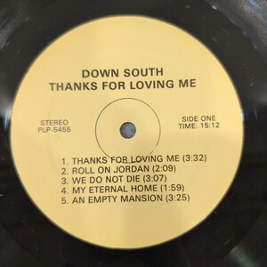 Down South Thanks For Loving Me Gospel Vinyl LP PLP-5455 Perfection Sound image 3