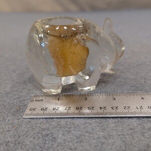 Vintage Clear Glass Elephant Figurine with Integrated Candle Made in Taiwan image 3