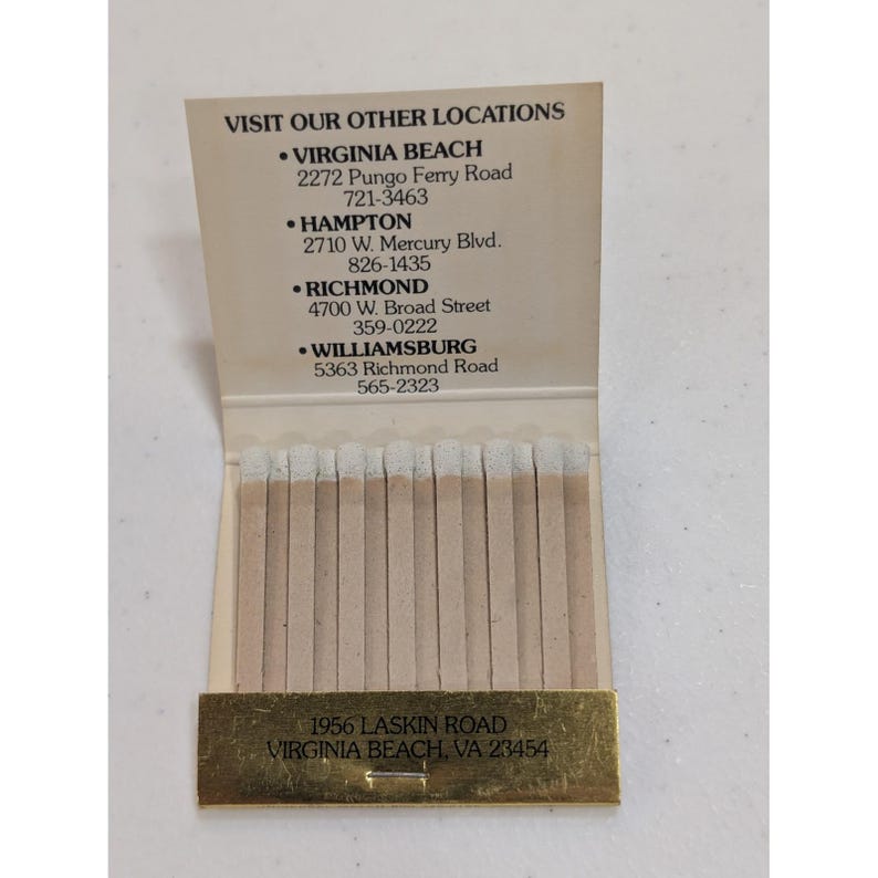 Pochette d'allumettes pour buffet de fruits de mer Captain George's Virginia Beach Restaurant Full Unstrck image 3