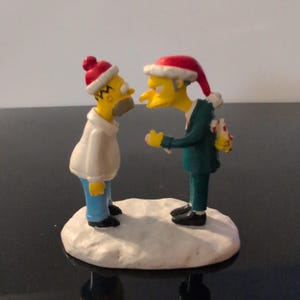Hawthorne Village The Simpsons Christmas Bonus Homer Mr Burns Figurine 2005 image 1