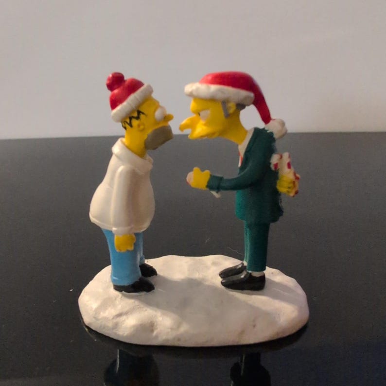 Hawthorne Village The Simpsons Christmas Bonus Homer Mr Burns Figurine 2005 image 1