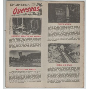 1946 US Army Corps of Engineers WWII Overseas History Fold-Out Brochure VG image 3